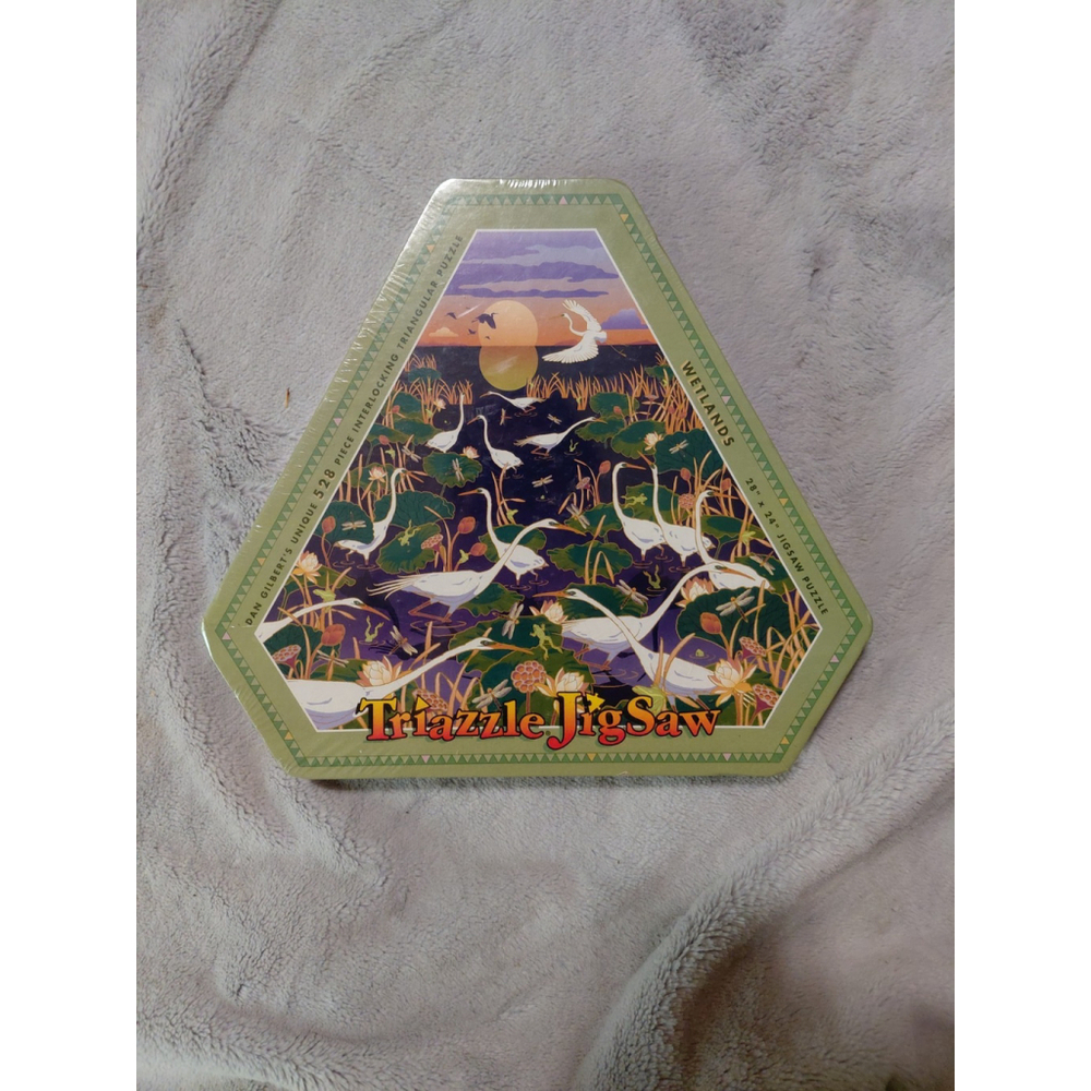 Triazzle Jigsaw Wetlands Puzzle by Dan Gilbert 528 Piece Vintage 1996 NEW SEALED
